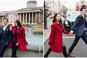 9 Potret prewedding Mike Lewis & Janisaa Pradja, pose mesra di London