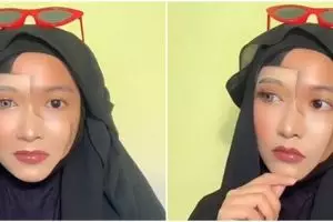 Ikut illusion challenge, hasil makeup wanita ini bikin bengong