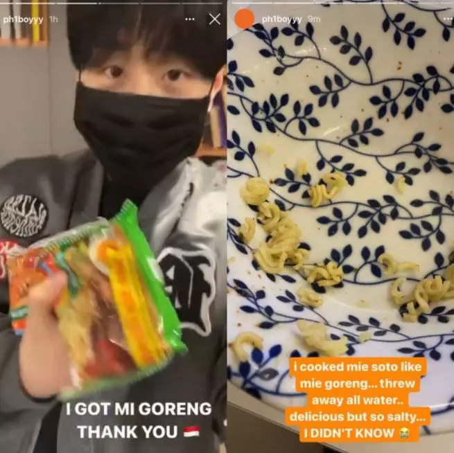 seleb pria Korea tunjukkan kado mi instan dari fans Indonesia © berbagai sumber seleb pria Korea tunjukkan kado mi instan dari fans Indonesia © berbagai sumber