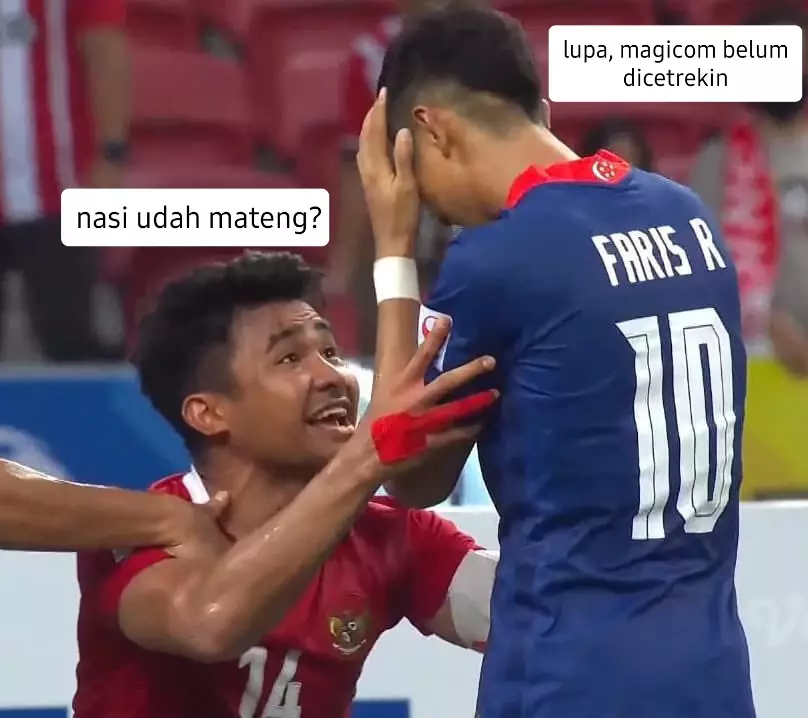 Meme timnas lawan Singapura © Istimewa