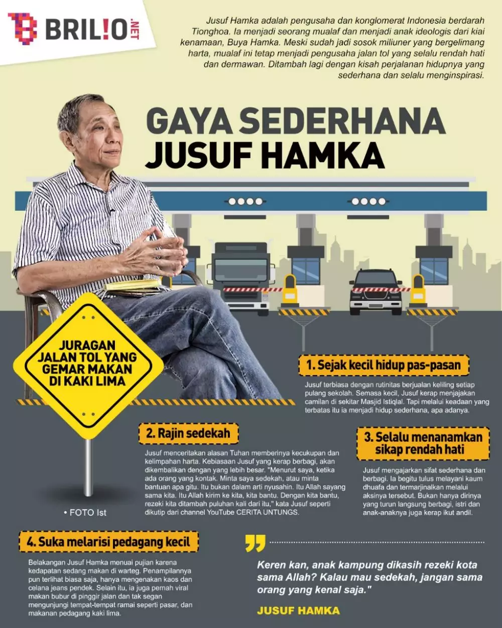 INFOGRAFIS GAYA SEDERHANA JUSUF HAMKA © 2021 brilio.net