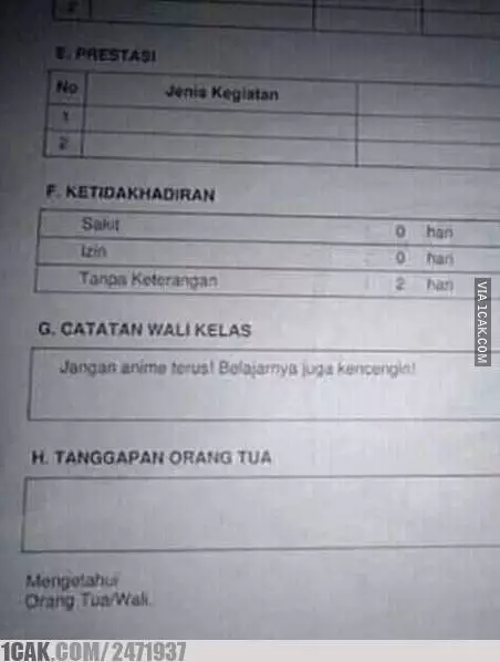 tulisan di rapor malah lucu banget © 2021 berbagai sumber