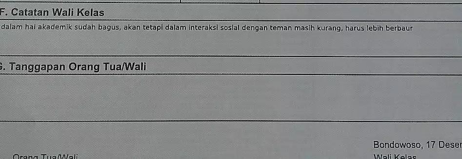 tulisan di rapor malah lucu banget © 2021 berbagai sumber