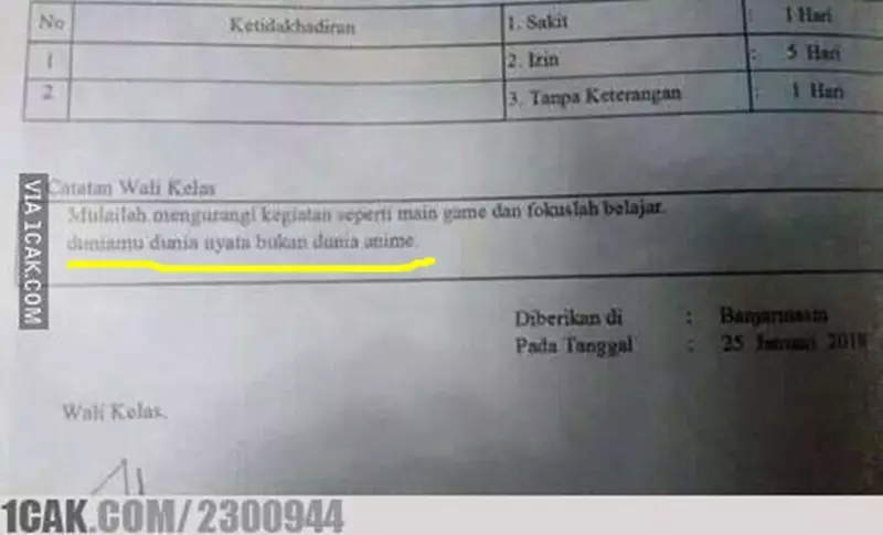 tulisan di rapor malah lucu banget © 2021 berbagai sumber