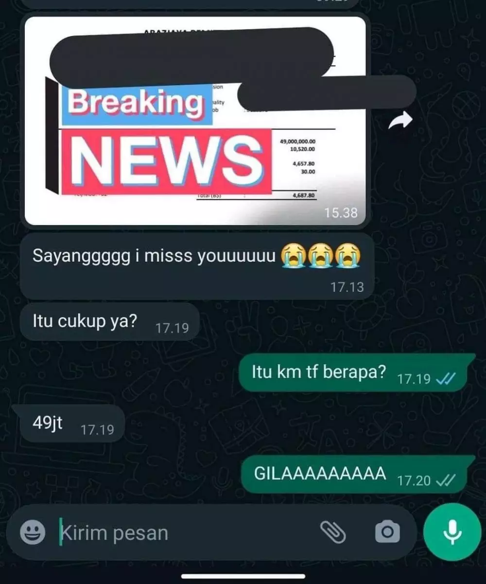 chat lucu pacar insecure malah kasihan © 2021 instagram.com