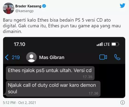 isi chat kakak adik seleb © 2021 brilio.net