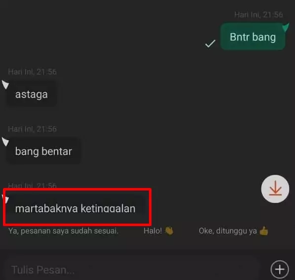 chat driver ojek online mau antar makanan © 2021 instagram.com