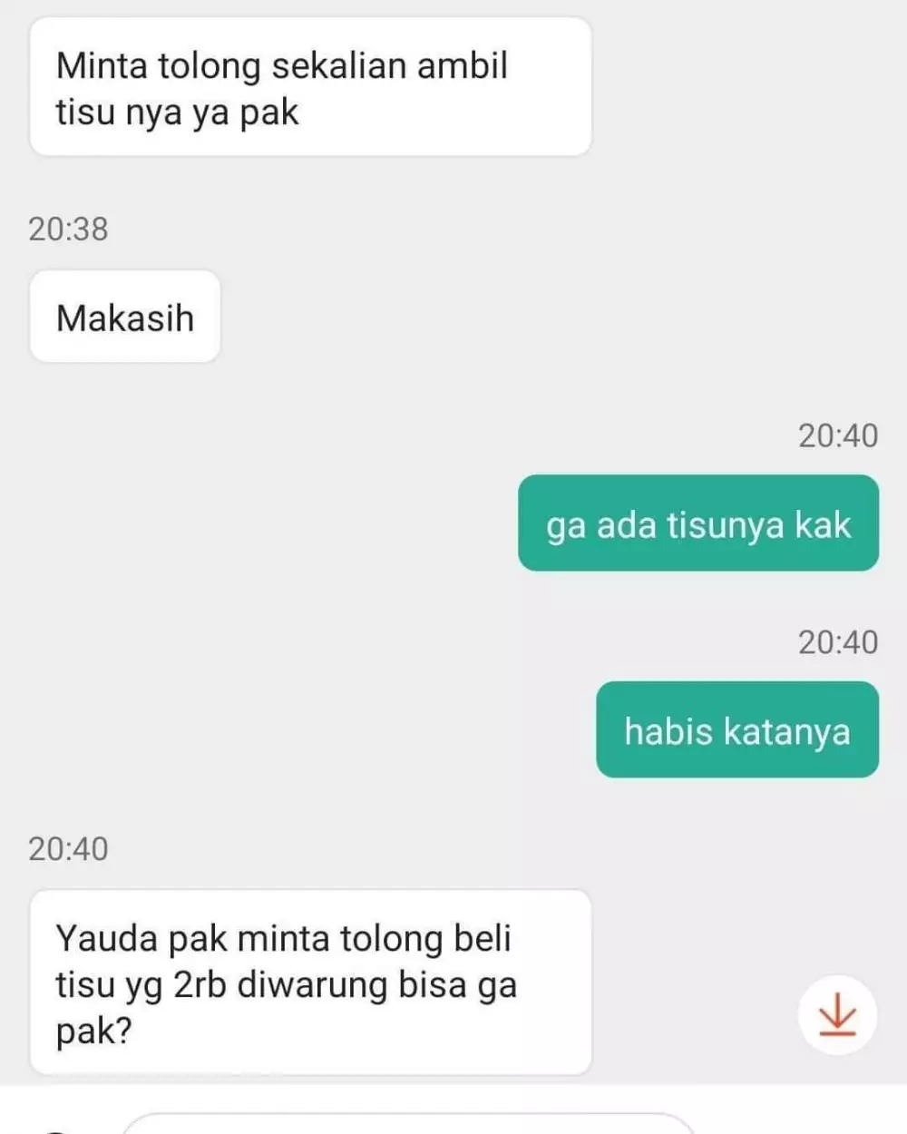 chat driver ojek online mau antar makanan © 2021 instagram.com