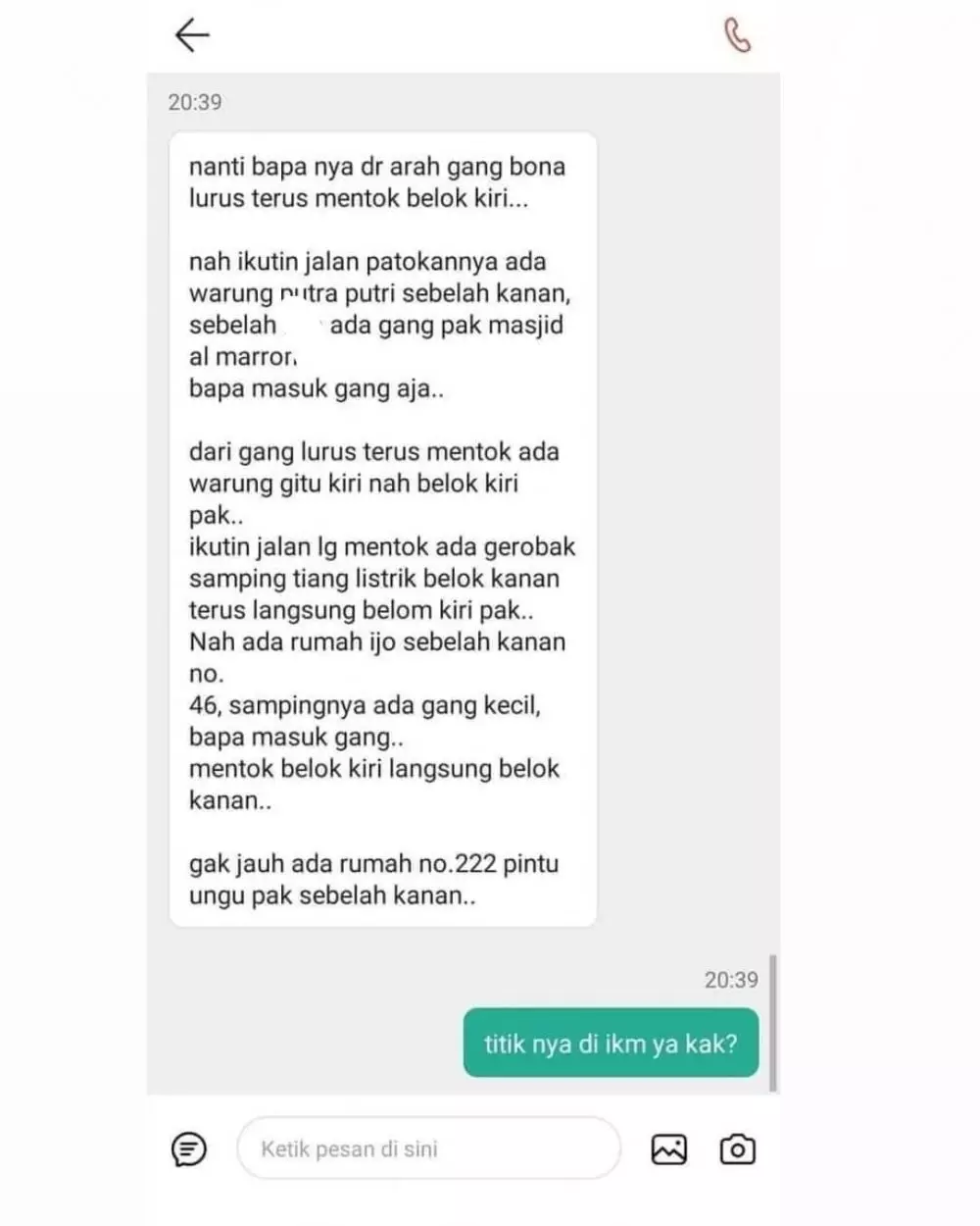 chat driver ojek online mau antar makanan © 2021 instagram.com