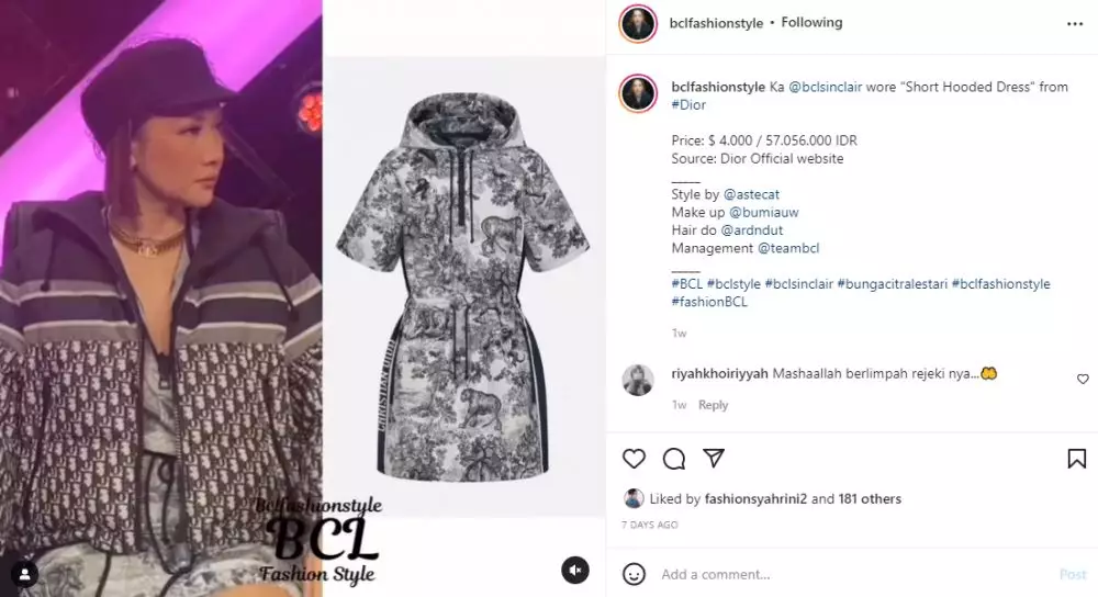 taksiran harga 11 fashion item manggung BCL Instagram