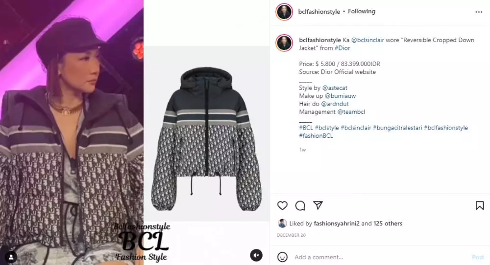 taksiran harga 11 fashion item manggung BCL Instagram