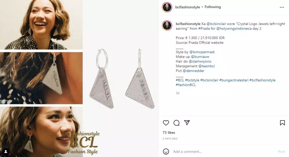 taksiran harga 11 fashion item manggung BCL Instagram