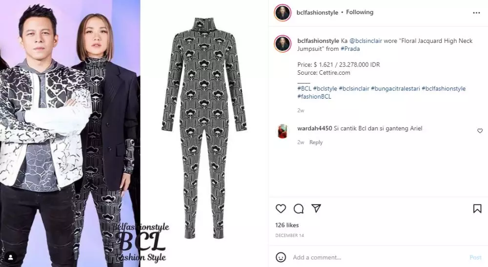 taksiran harga 11 fashion item manggung BCL Instagram