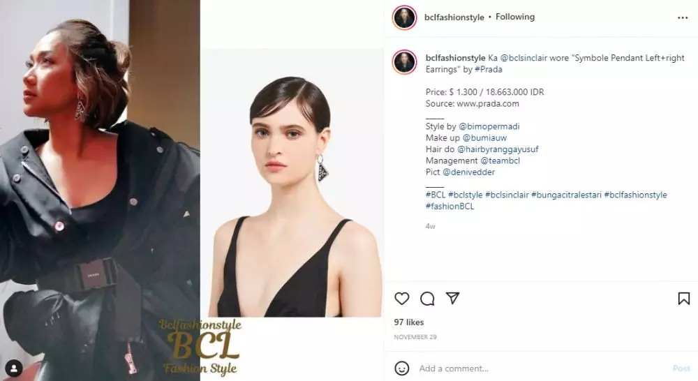 taksiran harga 11 fashion item manggung BCL Instagram