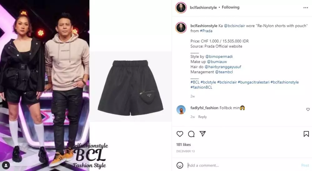 taksiran harga 11 fashion item manggung BCL Instagram