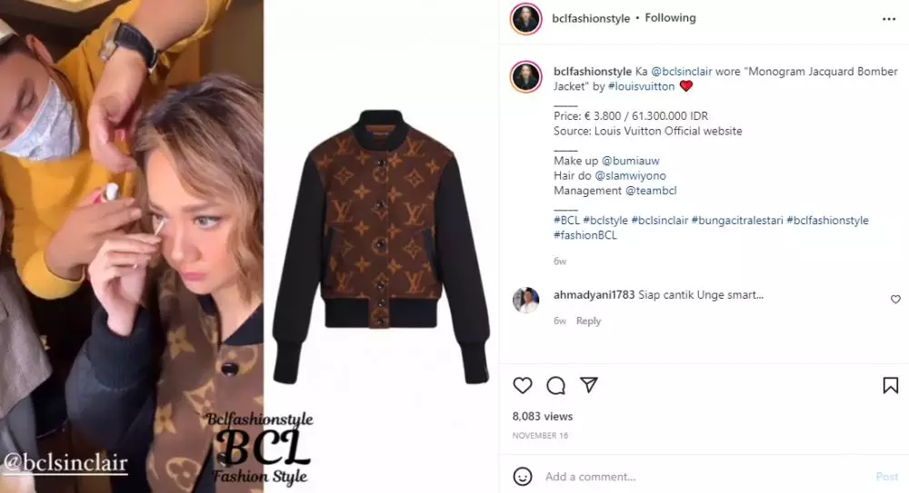 taksiran harga 11 fashion item manggung BCL Instagram