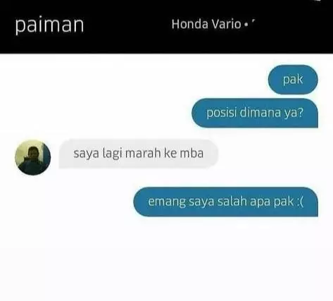 driver ojek online malah salah ngasih tahu © 2021 instagram.com driver ojek online malah salah ngasih tahu © 2021 instagram.com