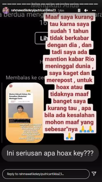 Rio Ramadhan dikabarkan meninggal dunia © 2022 brilio.net