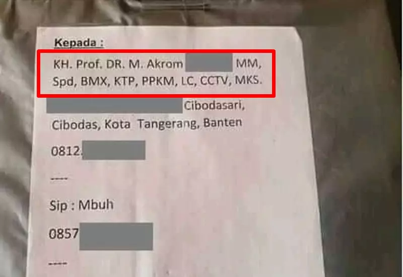 nama orang di kiriman paket aneh-aneh © Twitter nama orang di kiriman paket aneh-aneh © Twitter