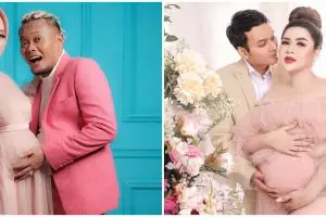 Pemotretan newborn 14 anak seleb pakai baju adat, anak Sule gaya Sunda