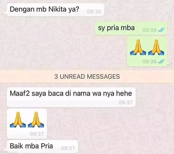 ngasih tahu nomor WA ke teman lucu © berbagai sumber