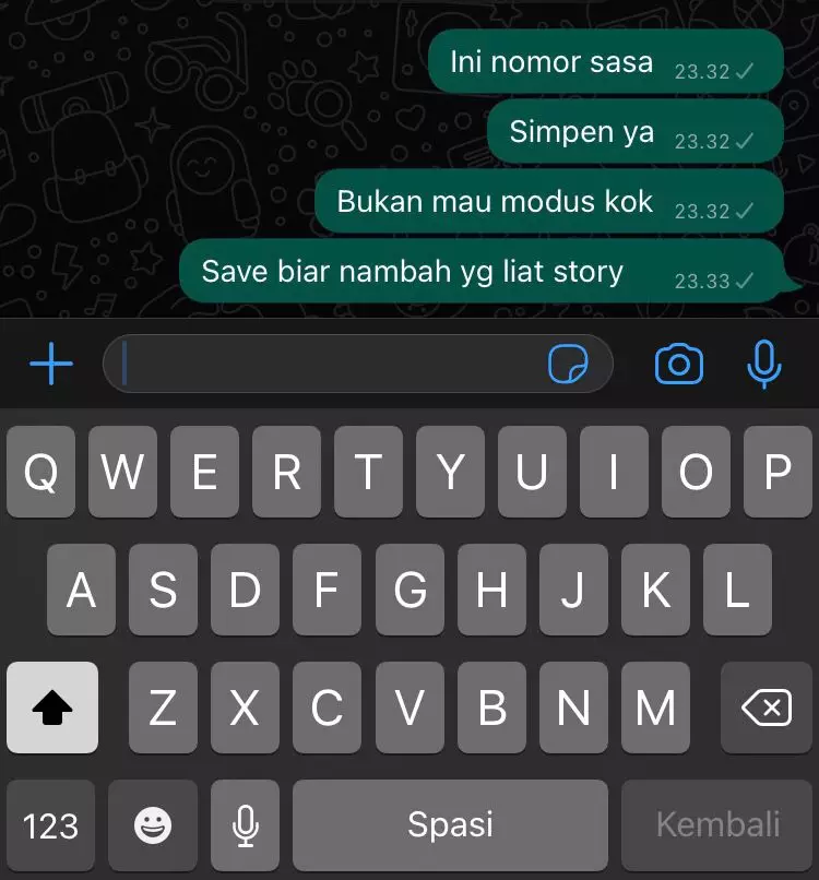 ngasih tahu nomor WA ke teman lucu © berbagai sumber