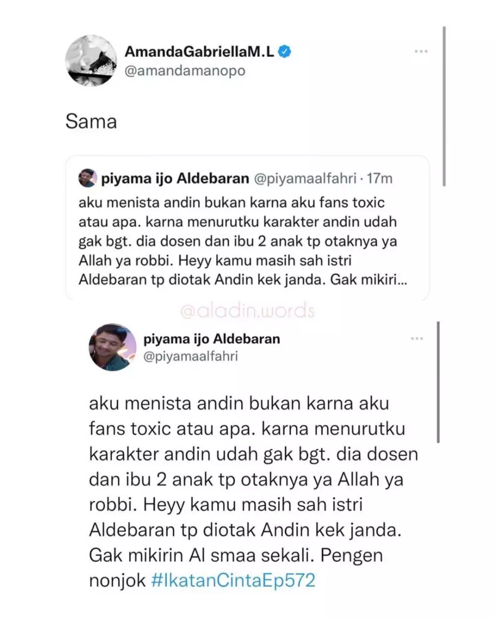 peran andin di ikatan cinta dikritik © instagram peran andin di ikatan cinta dikritik © instagram