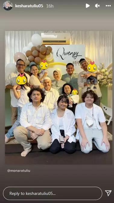 momen aqiqah anak Kesha Ratuliu © Instagram