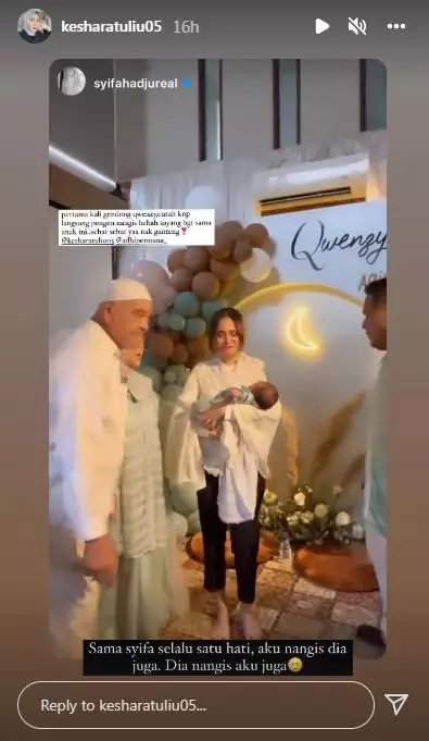 momen aqiqah anak Kesha Ratuliu © Instagram