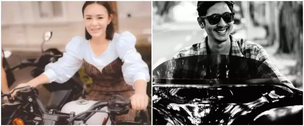 Adu gaya Amanda dan Arya naik moge © berbagai sumber Adu gaya Amanda dan Arya naik moge © berbagai sumber