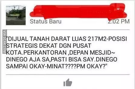 pengumuman lucu orang jual tanah © 2022 berbagai sumber