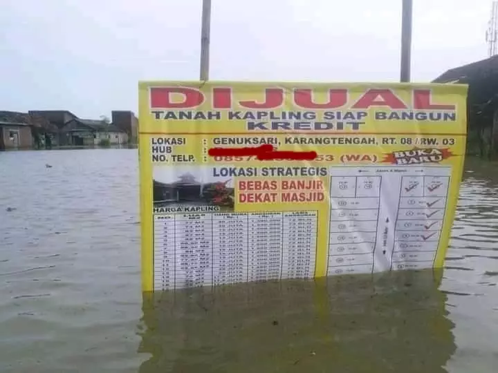 pengumuman lucu orang jual tanah © berbagai sumber