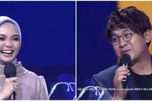 9 Aksi kocak Rina Nose & Gilang parodikan awal pertemuan Lesty-Billar