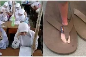 11 Momen lucu orang pakai benda tapi kebesaran, penampakannya kocak