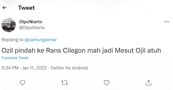 Cuitan lucu Mesut Ozil © 2022 brilio.net