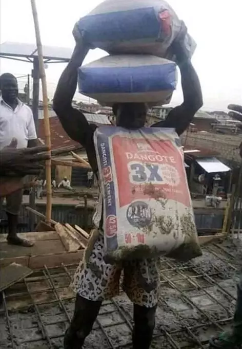 potret orang bawa material bangunan lucu © Instagram