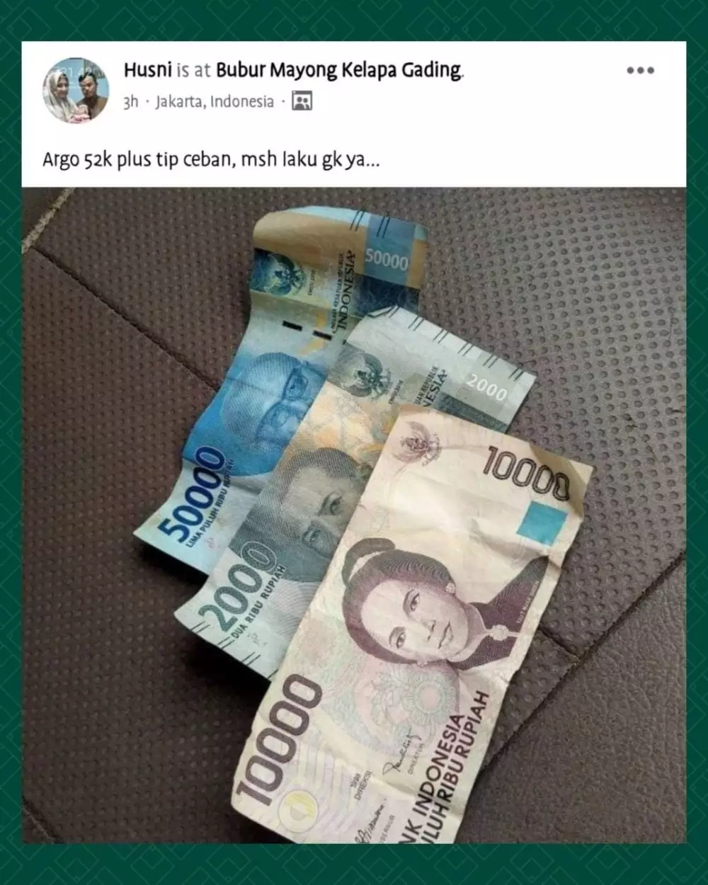 driver ojek online dapat tip dari customer © Instagram driver ojek online dapat tip dari customer © Instagram