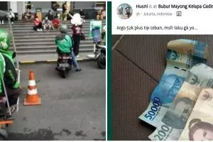 11 Status FB lucu driver ojek online dapat tip, malah bingung