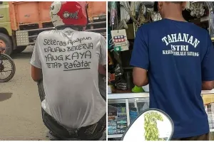 21 Tulisan kocak di baju bapak-bapak ini bikin harimu penuh tawa