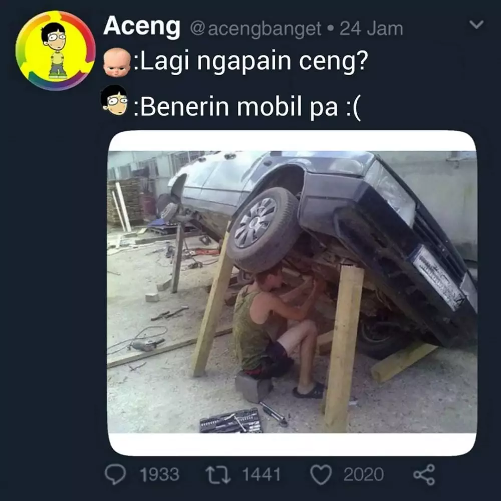 potret orang perbaiki mobil © berbagai sumber