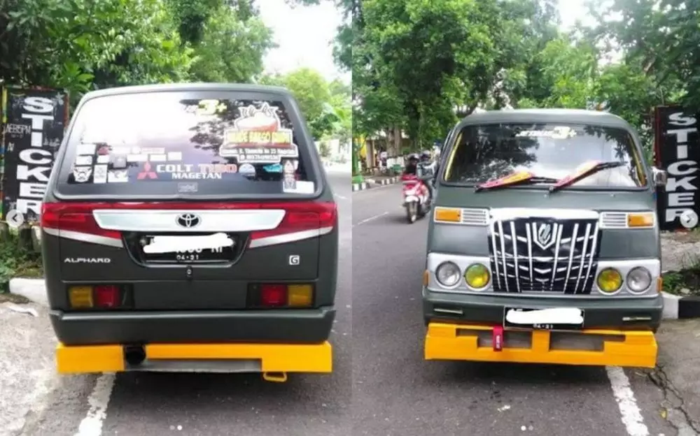 penampakan absurd eksterior mobil © Facebook