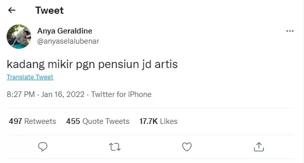 cuitan Anya Geraldine malah dihujat © berbagai sumber cuitan Anya Geraldine malah dihujat © berbagai sumber