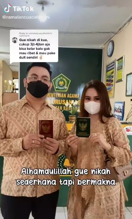 Beberkan biaya pernikahan hanya di KUA TikTok