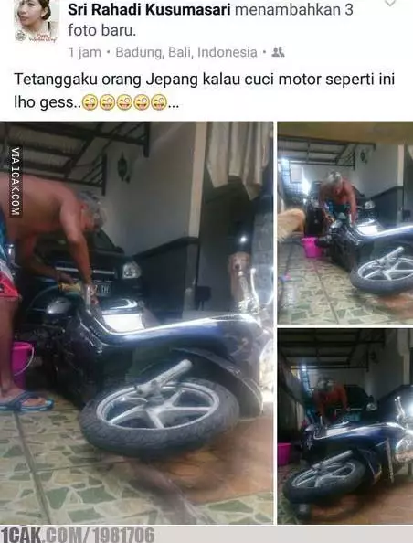 orang bersihkan kendaraan © berbagai sumber