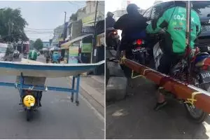 11 Barang dibawa driver ojek online ini bikin pengendara susah lewat