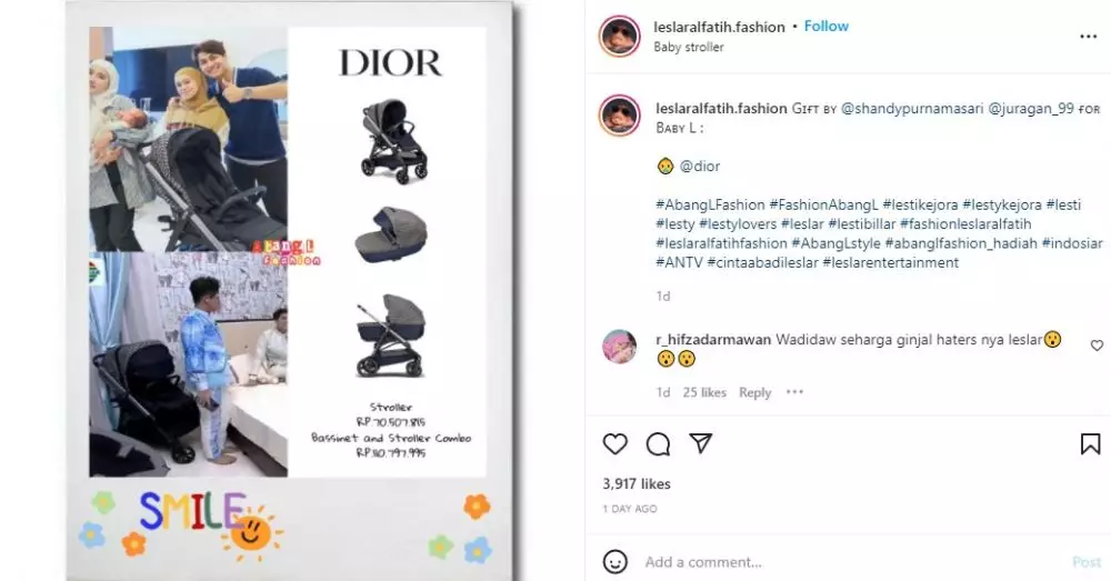 Anak Lesty Kejora dapat kado dari Juragan99 © berbagai sumber Anak Lesty Kejora dapat kado dari Juragan99 © berbagai sumber