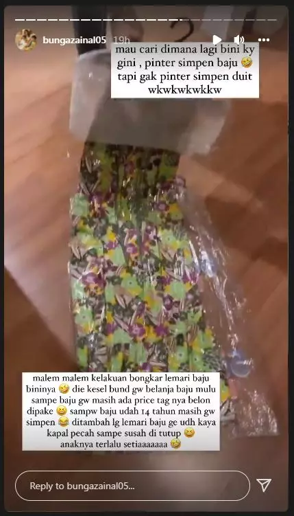 Suami kesal Bunga Zainal belanja mulu Instagram Suami kesal Bunga Zainal belanja mulu Instagram