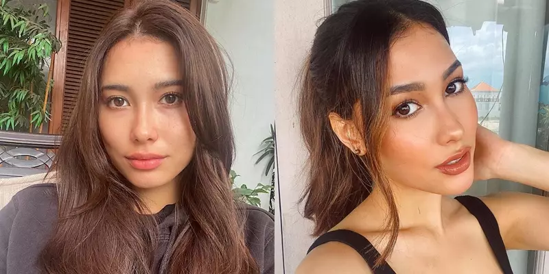 pemain Layangan Putus tanpa dan pakai makeup © 2022 berbagai sumber