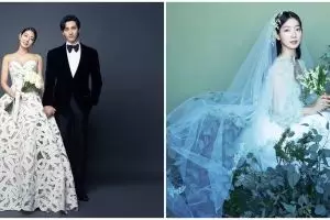 6 Potret gaun Park Shin-hye yang memukau, terbuat dari sutra putih