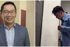 Mandi di toilet masjid, penampilan Ridwan Kamil bikin salah fokus